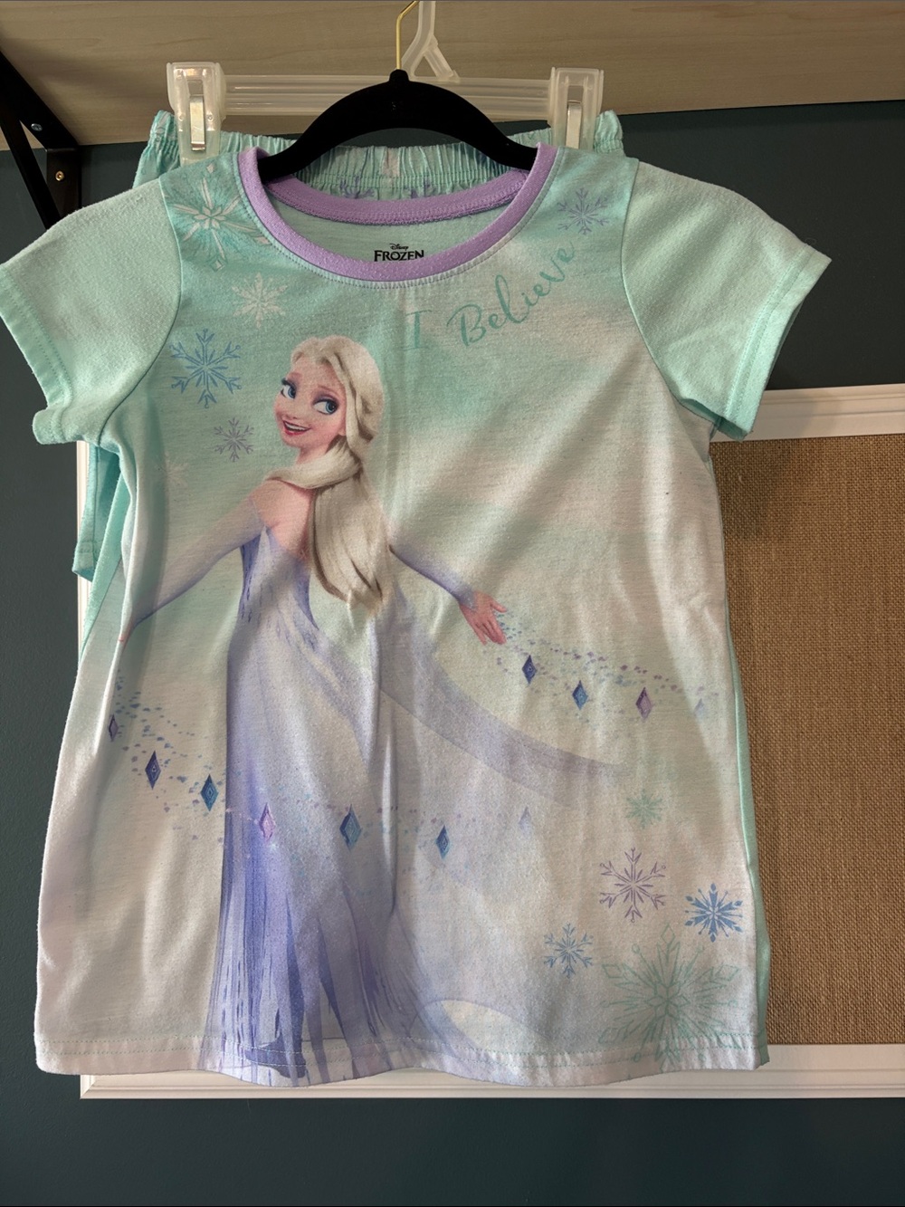 Disney Frozen Elsa Mint & Lavender Short Sleeve Kids Tee